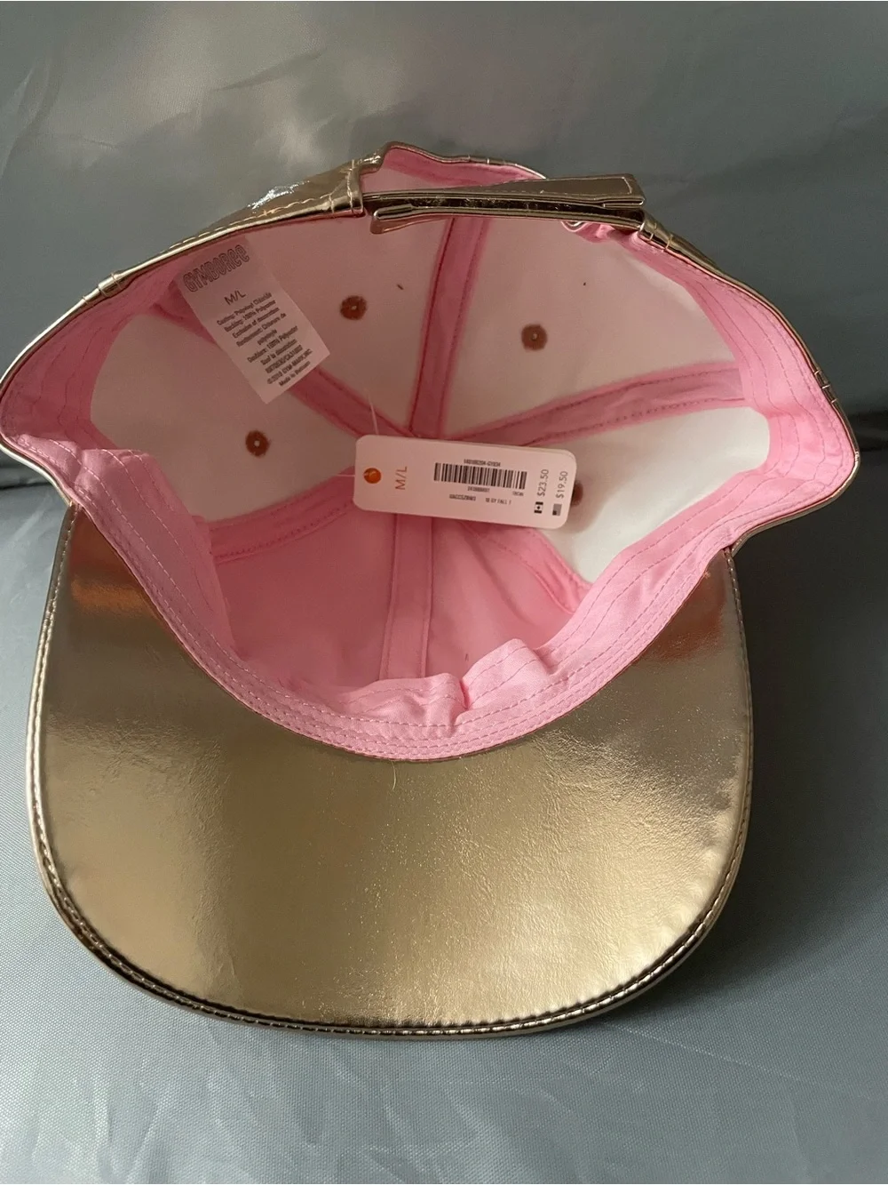 Gymboree Rose Gold Metallic Baseball Cap Hat Faux Leather Girls